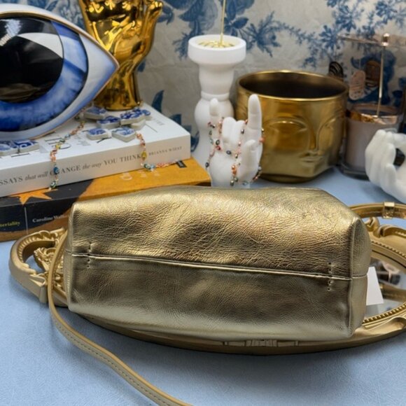 🆕 OROTON 🧿 NWOT Gretel Mini Top Handle, Metallic Gold - Picture 12 of 15